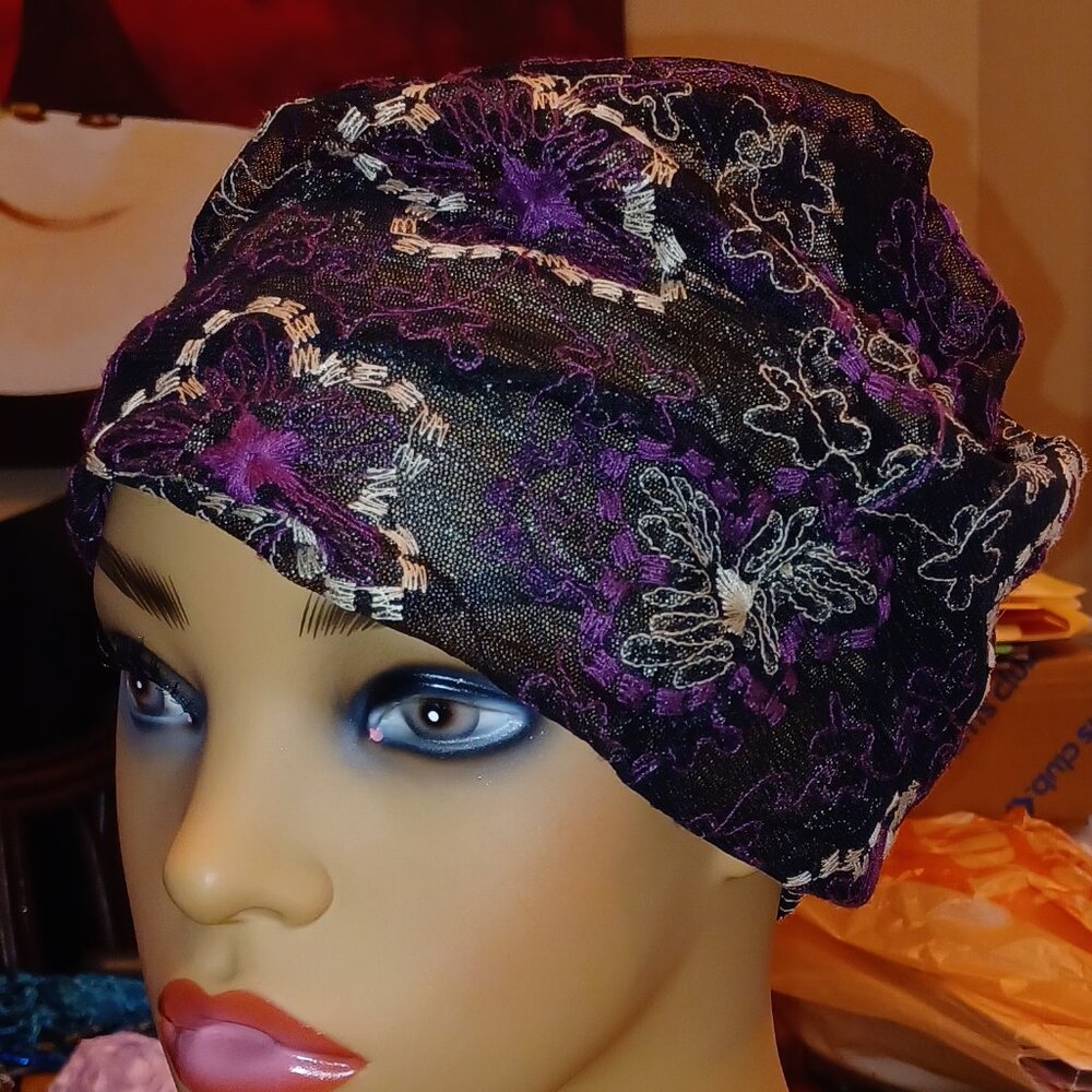 FIVE Embroidered Lace "Cancer" Caps